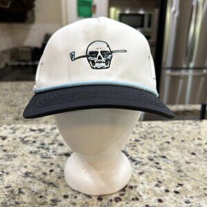 Puma Golf Hat 110 FlexFit SnapBack Skulls Rope Cap White Blue